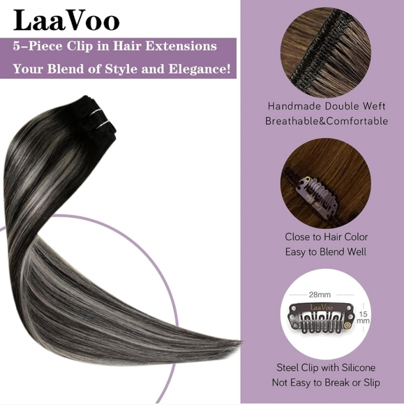 LaaVoo clip in hair extensions - Picture 2 of 6